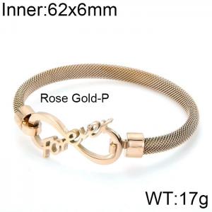 Stainless Steel Rose Gold-plating Bangle - KB115690-KFC