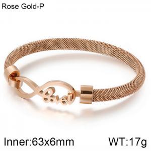 Stainless Steel Rose Gold-plating Bangle - KB115694-KFC