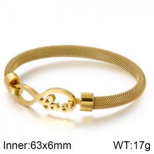 Stainless Steel Gold-plating Bangle - KB115695-KFC