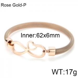 Stainless Steel Rose Gold-plating Bangle - KB115698-KFC