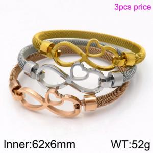 Stainless Steel Rose Gold-plating Bangle - KB115701-KFC