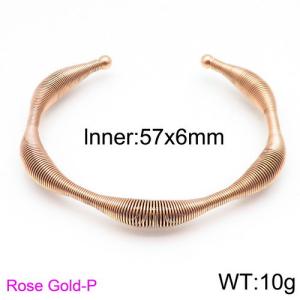 Stainless Steel Rose Gold-plating Bangle - KB115748-KPD