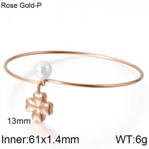 Stainless Steel Rose Gold-plating Bangle - KB115756-K