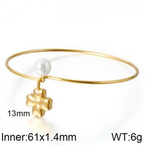 Stainless Steel Gold-plating Bangle - KB115758-K