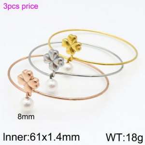 Stainless Steel Rose Gold-plating Bangle - KB115759-K