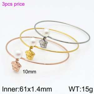 Stainless Steel Rose Gold-plating Bangle - KB115760-K