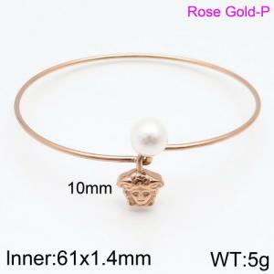 Stainless Steel Rose Gold-plating Bangle - KB115763-K