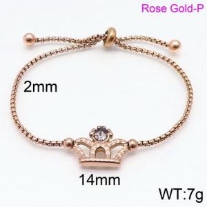 Stainless Steel Rose Gold-plating Bracelet - KB115769-K