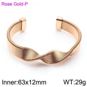 Stainless Steel Rose Gold-plating Bangle - KB115984-K