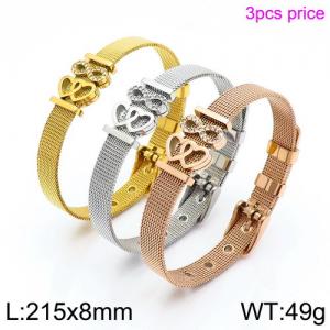 Stainless Steel Stone Bracelet - KB116003-K