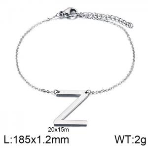 steel Color O-chain letter Z stainless steel bracelet - KB116094-K