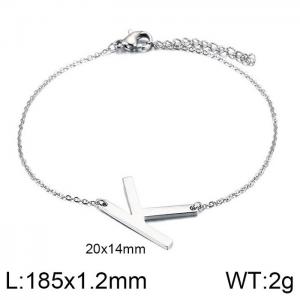 steel Color O-chain letter K stainless steel bracelet - KB116108-K