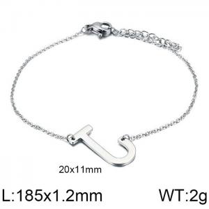 steel Color O-chain letter J stainless steel bracelet - KB116110-K