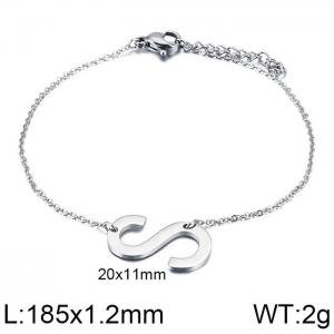 steel Color O-chain letter S stainless steel bracelet - KB116111-K