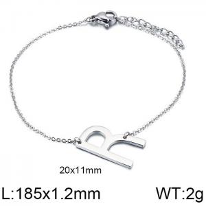 steel Color O-chain letter R stainless steel bracelet - KB116114-K