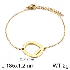 Gold O-chain letter Q stainless steel bracelet - KB116116-K