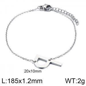 steel Color O-chain letter P stainless steel bracelet - KB116118-K