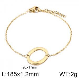 Gold O-chain letter O stainless steel bracelet - KB116119-K