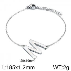 steel Color O-chain letter M stainless steel bracelet - KB116122-K