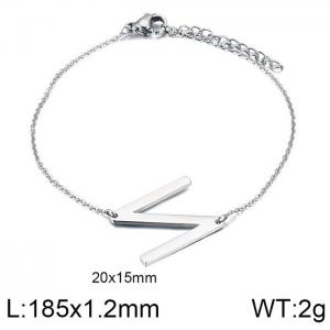 steel Color O-chain letter N stainless steel bracelet - KB116124-K