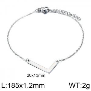 steel Color O-chain letter L stainless steel bracelet - KB116126-K