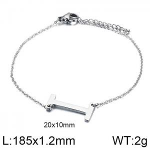 steel Color O-chain letter I stainless steel bracelet - KB116128-K