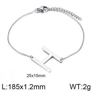 steel Color O-chain letter H stainless steel bracelet - KB116130-K