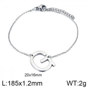 steel Color O-chain letter G stainless steel bracelet - KB116131-K