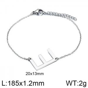 steel Color O-chain letter E stainless steel bracelet - KB116134-K