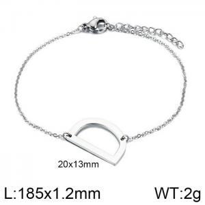 steel Color O-chain letter D stainless steel bracelet - KB116135-K