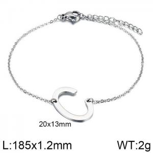 steel Color O-chain letter C stainless steel bracelet - KB116137-K