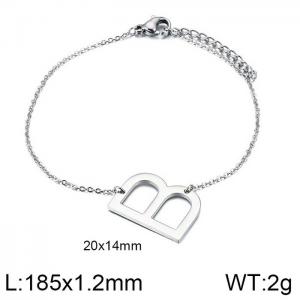 steel Color O-chain letter B stainless steel bracelet - KB116140-K