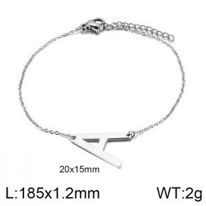 steel Color O-chain letter A stainless steel bracelet - KB116141-K