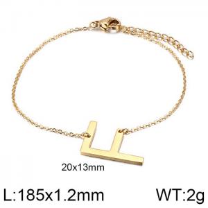 Gold O-chain letter F stainless steel bracelet - KB116143-K