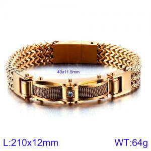 Stainless Steel Gold-plating Bracelet - KB116151-KHY