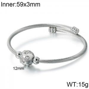 Stainless Steel Wire Bangle - KB116164-KFC
