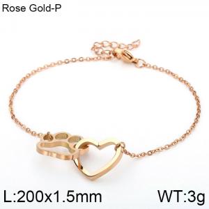 Stainless Steel Rose Gold-plating Bracelet - KB116194-K