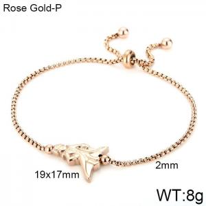 Stainless Steel Rose Gold-plating Bracelet - KB116444-KFC