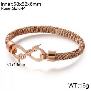 Stainless Steel Rose Gold-plating Bangle - KB116477-KFC