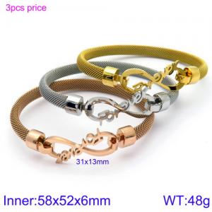 Stainless Steel Rose Gold-plating Bangle - KB116478-KFC