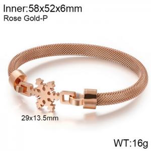 Stainless Steel Rose Gold-plating Bangle - KB116481-KFC