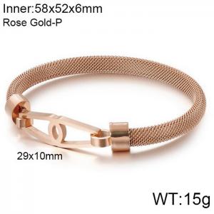 Stainless Steel Rose Gold-plating Bangle - KB116489-KFC