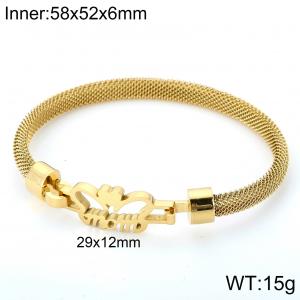 Stainless Steel Gold-plating Bangle - KB116496-KFC