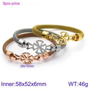 Stainless Steel Rose Gold-plating Bangle - KB116506-KFC