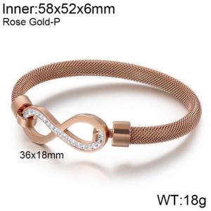 Stainless Steel Rose Gold-plating Bangle - KB116513-KFC