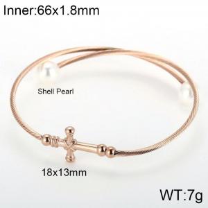 Stainless Steel Wire Bangle - KB116529-KFC