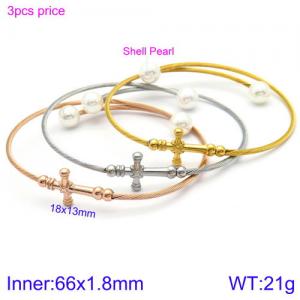 Stainless Steel Wire Bangle - KB116530-KFC