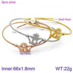 Stainless Steel Wire Bangle - KB116534-KFC