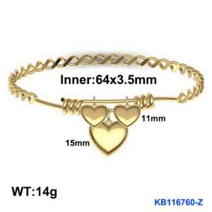 Stainless Steel Gold-plating Bangle - KB116760-Z