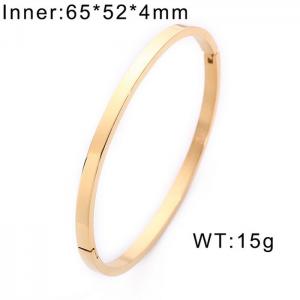 TikTok Popular Simple Stainless Steel 4mm Plain Loop Coil Gold Bracelet - KB116780-K